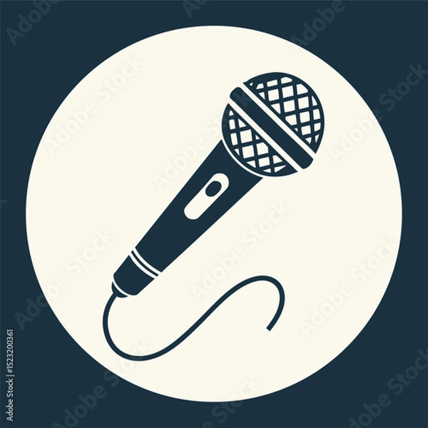 Obraz Simple microphone vector icon music communication sound recording