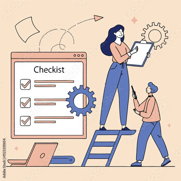 Obraz Team collaboration checklist illustration