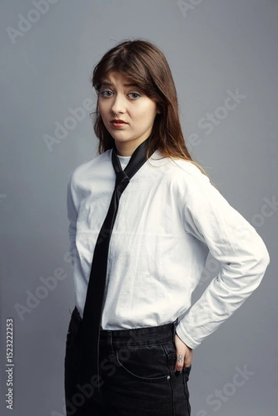 Fototapeta Skeptical Young Woman with a Questioning Attitude