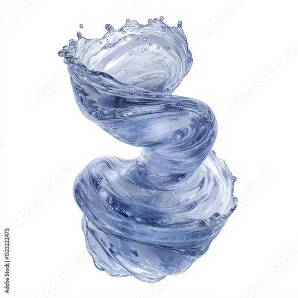 Fototapeta Abstract Blue Fluid Motion. Dynamic Water Swirl and Splash in High-Speed Liquid Art Design