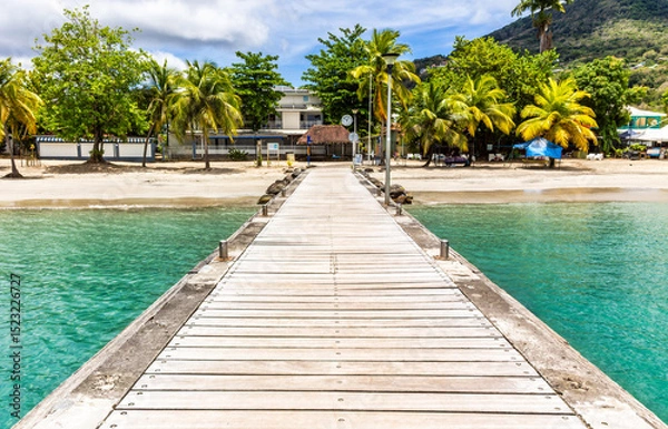 Obraz The beach of Anse a l'Ane, Trois Ilets, in Martinique, France. Anse a l'Ane is a popular beach with calm waters.