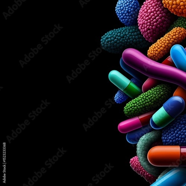 Fototapeta Colorful Spheres Developing Defenses Against Molecules