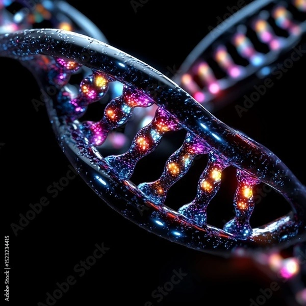 Fototapeta Glowing Enzymatic Proteins Assisting in DNA Replication