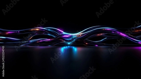 Fototapeta Connecting a Stylized Brain to an External Network