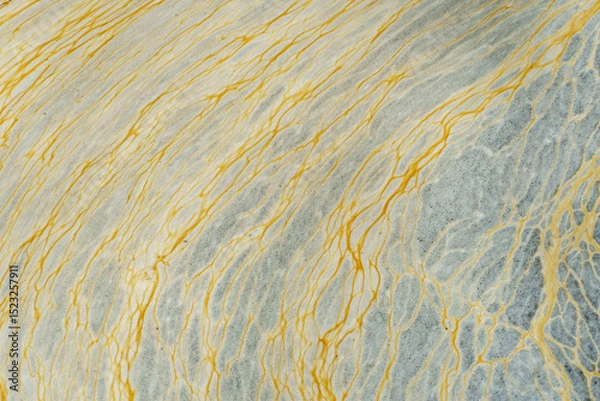 Fototapeta Dirty foam on the surface of the water. Pollution of water bodies by waste from the chemical industry. Environmental pollution, background.