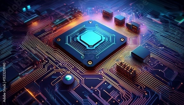 Obraz electronic circuit board with processor