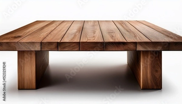 Obraz sturdy wooden table on a white background