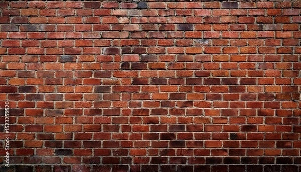 Obraz a textured red brick wall displaying various shades creating a rustic and warm atmosphere