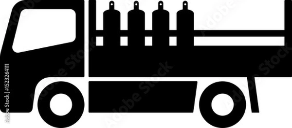 Obraz プロパンガス配送車のシンプルなアイコン