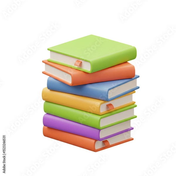 Fototapeta Stack of colorful books with different covers, perfect for education and reading concepts