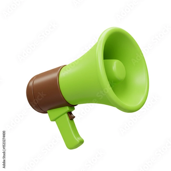 Fototapeta 3D rendered megaphone illustration, promoting announcements and communication concepts effectively