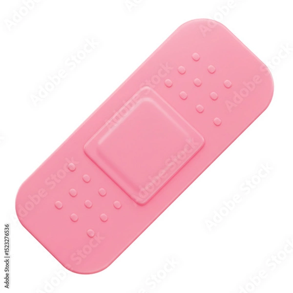 Fototapeta Pink Bandage Illustration: A Simple, Clean, and Modern Healthcare Symbol for First Aid
