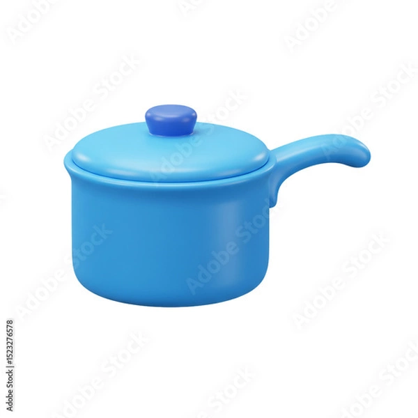 Fototapeta 3D rendered illustration of a blue cooking pot isolated on a white background