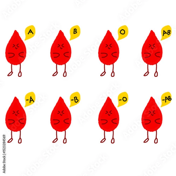 Obraz 혈액형들의 유형 벡터