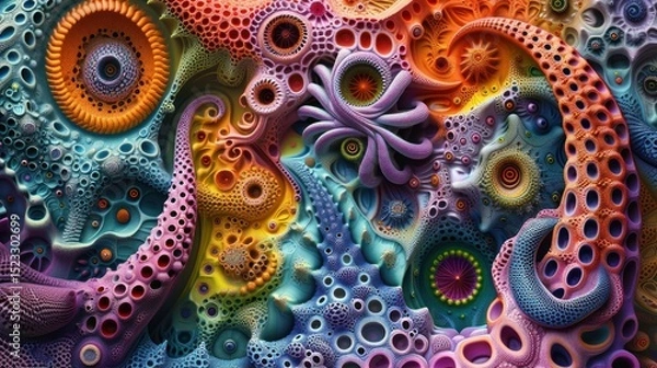 Obraz Vibrant, intricate, organic, abstract design