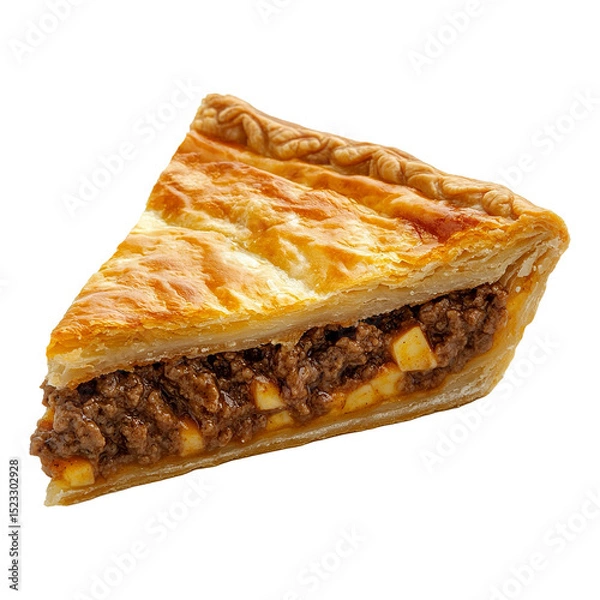 Fototapeta Mince and cheese pie isolated on transparent background