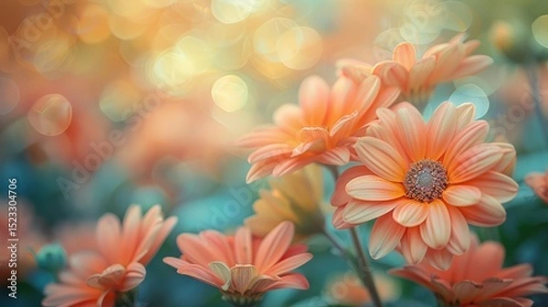 Obraz Vibrant orange flowers in a garden setting