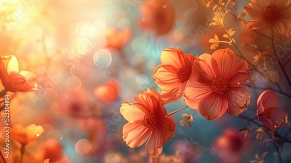 Obraz Vibrant orange flowers in sunlight