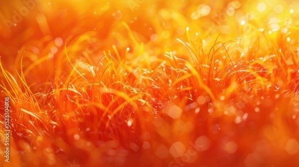 Obraz Vibrant orange grass close-up