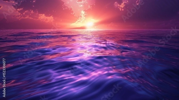 Obraz Vibrant sunset over a tranquil ocean