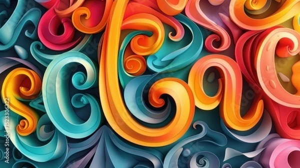 Obraz Vibrant swirling abstract design
