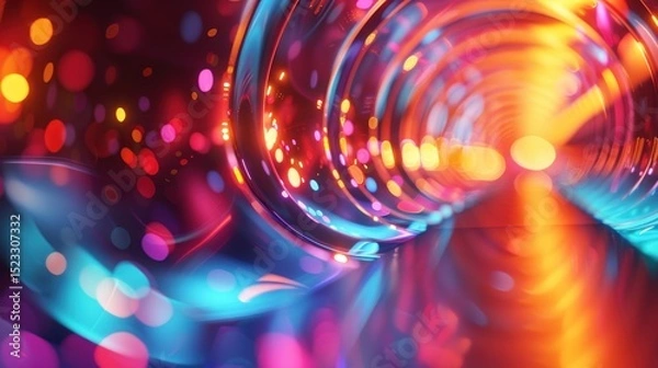 Obraz Vibrant tunnel with swirling lights