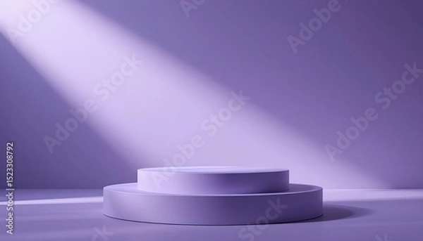 Obraz Elegant Lavender Studio Display Platform with Dramatic Lighting Ideal for Product Showcase Mockups and Branding Presentations