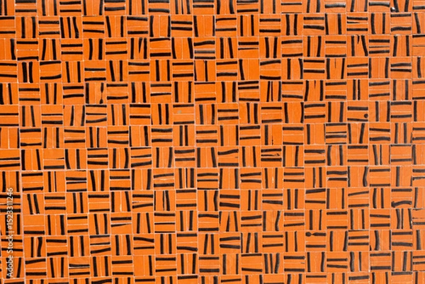 Obraz Patterned orange tiles texture background.