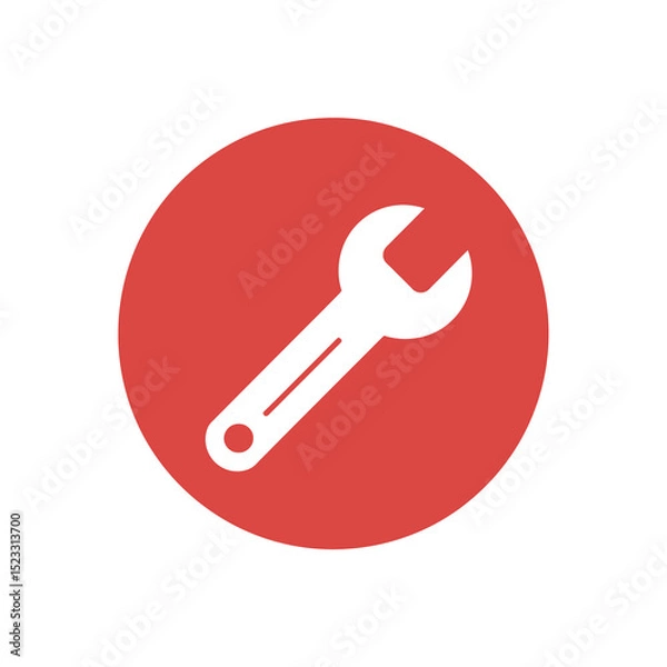 Obraz Wrench Icon in Red Circle
