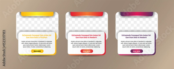 Obraz modern infographic text box template,  vertical layout infographics banner. element banner with photo space and description product. 