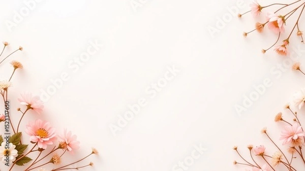 Fototapeta Spring Floral Pattern on Lined Paper for Mother's Day