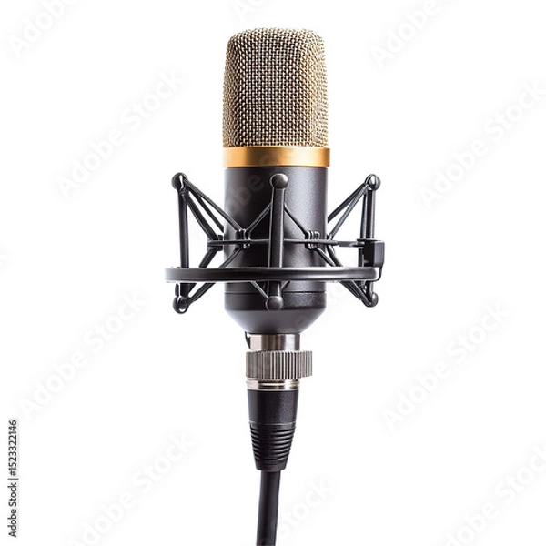 Fototapeta Close-up  microphone isolated on tranparent background.
