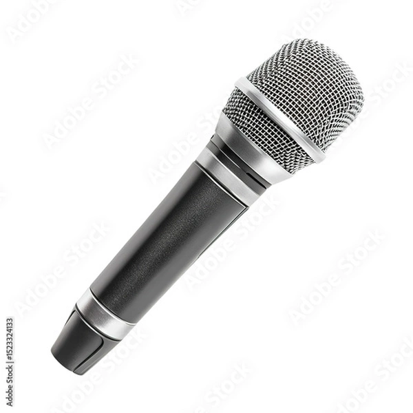 Fototapeta Close-up of a modern microphone isolated on tranparent background.