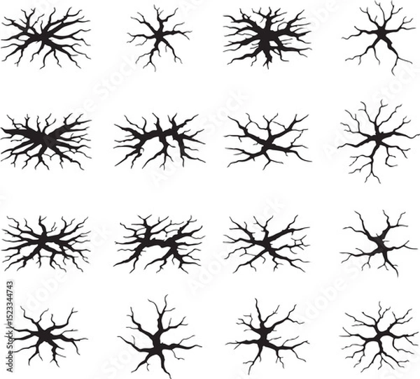 Fototapeta Crack & Fissure Line Art Vector Set