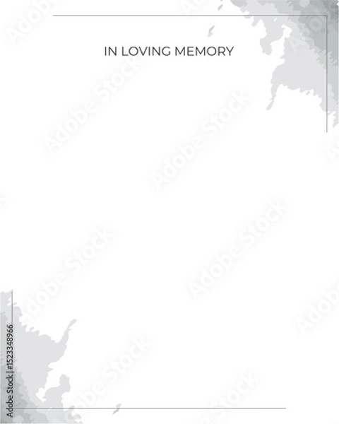 Fototapeta Fully editable funeral invitation template. Vector format for Illustrator