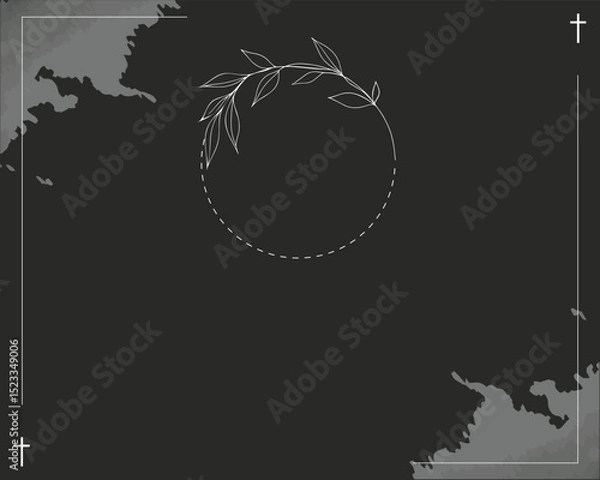 Fototapeta Elegant vector layout for digital memorial invitations. Blank template