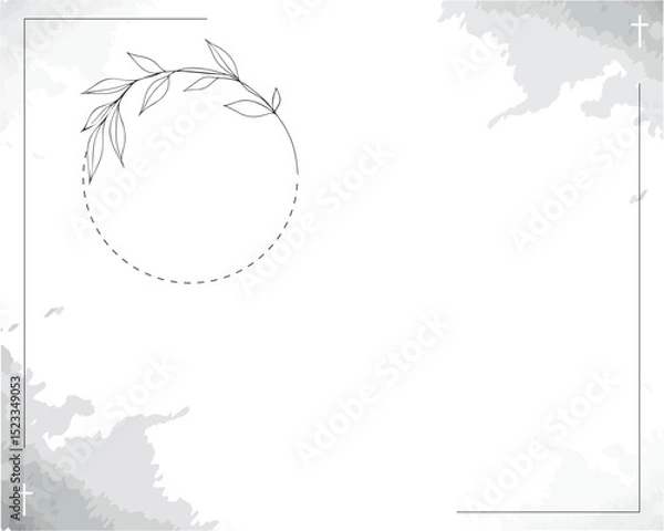 Fototapeta Clean and respectful design for funeral announcements in vector template