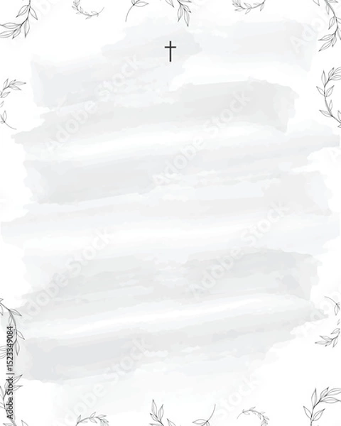 Fototapeta Digital funeral invitation card template in vector format. Blank and editable design.