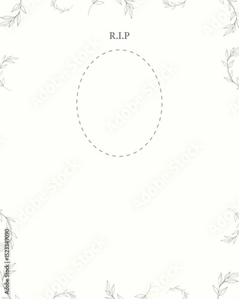 Fototapeta Vector Illustrator funeral card template. Blank and easy to personalize.