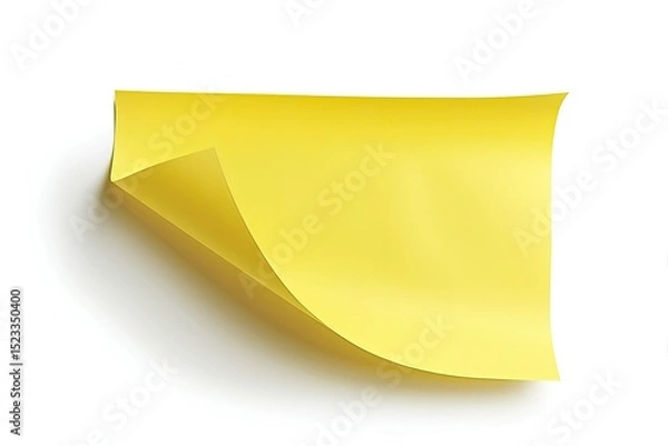 Fototapeta Sharp Image of Blank Yellow Paper Sticker Label Isolated on White Background