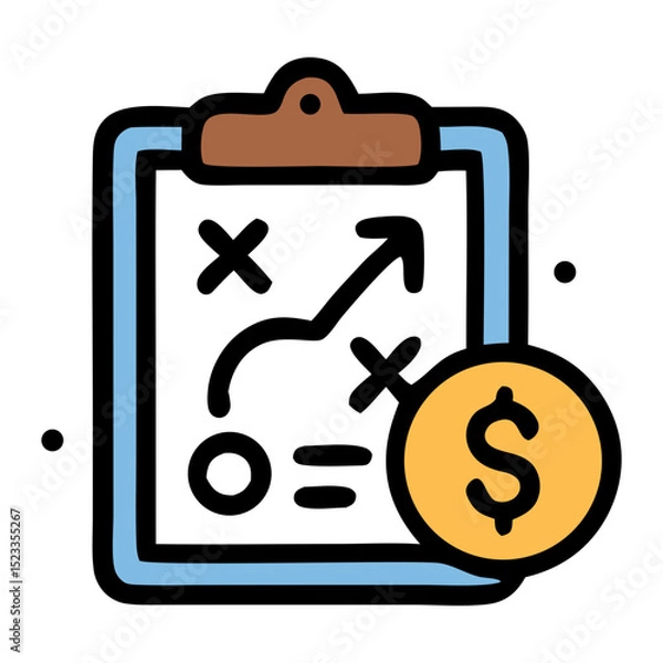 Fototapeta  business planning Icon, Filled Line style icon vector illustration, Suitable for website, mobile app, print, presentation, infographic and any other project.