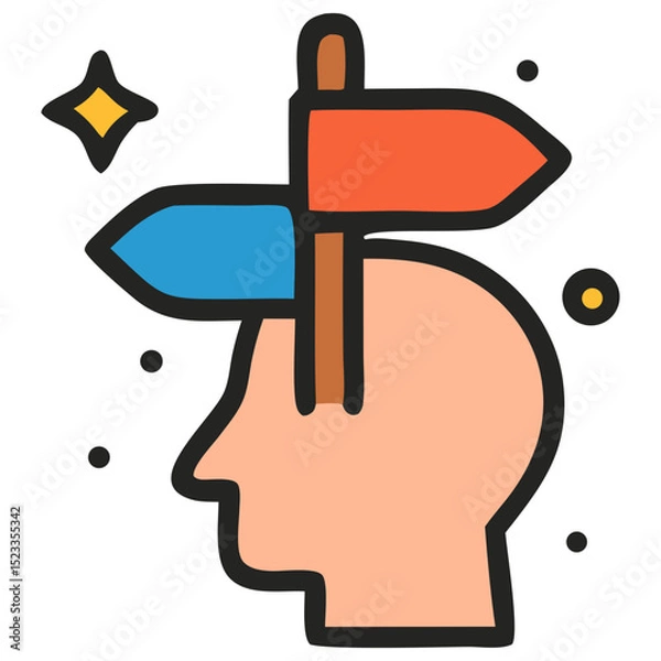 Fototapeta  decision making Icon, Filled Line style icon vector illustration, Suitable for website, mobile app, print, presentation, infographic and any other project.