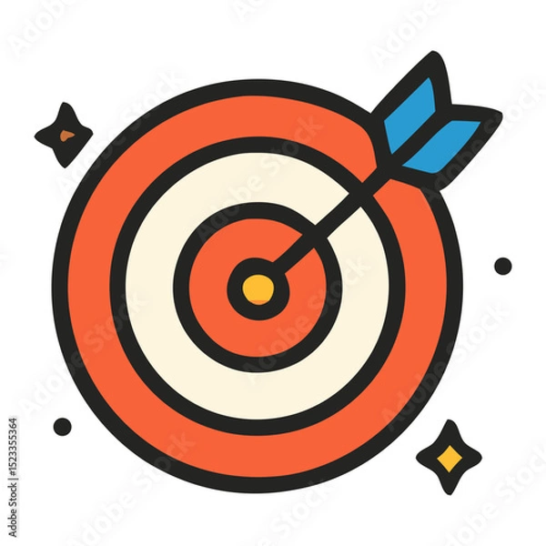 Fototapeta  goal setting Icon, Filled Line style icon vector illustration, Suitable for website, mobile app, print, presentation, infographic and any other project.