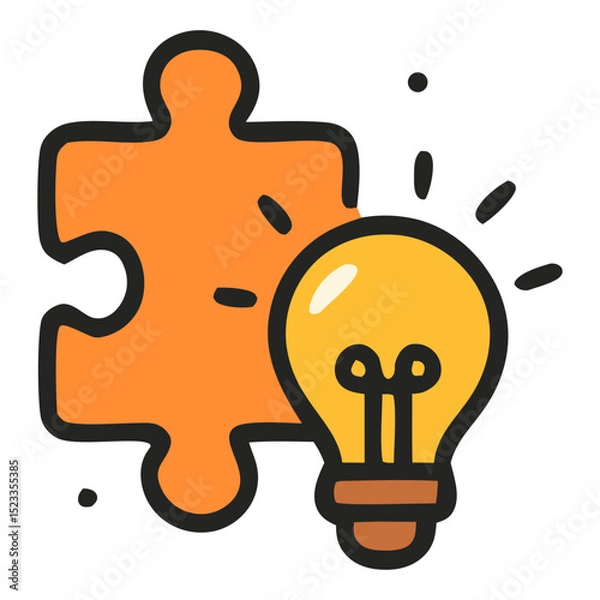 Fototapeta  problem solving Icon, Filled Line style icon vector illustration, Suitable for website, mobile app, print, presentation, infographic and any other project.
