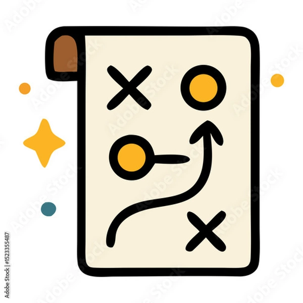 Fototapeta  business plan Icon, Filled Line style icon vector illustration, Suitable for website, mobile app, print, presentation, infographic and any other project.