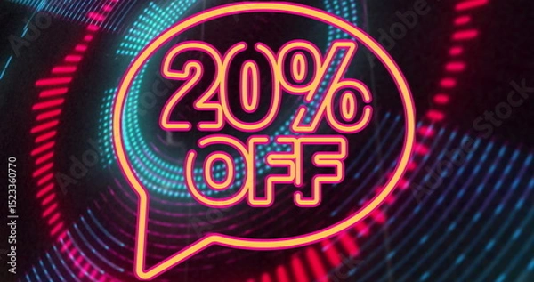 Obraz Image of 20 percent off text over scope scanning