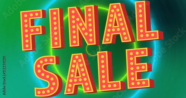 Fototapeta Image of final sale text over circles