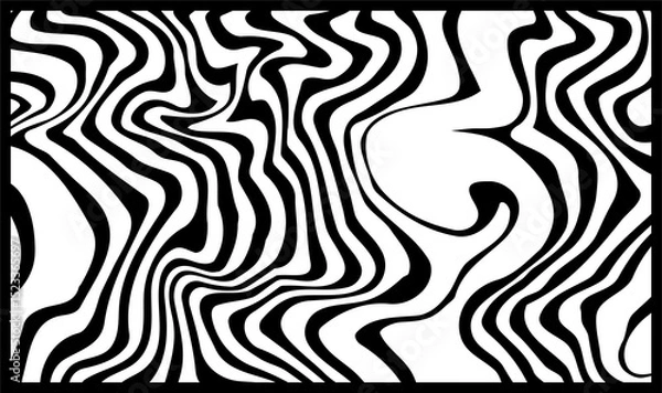 Fototapeta Black and white stripes with liquify lines abstract background for backdrop or fabric style