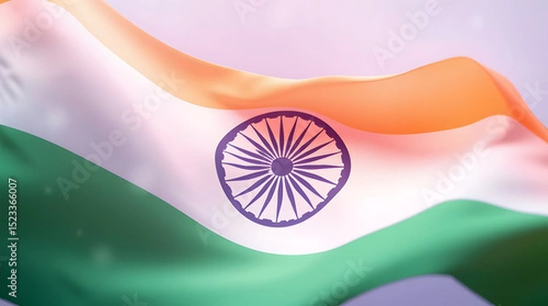 Obraz india flag with reflection