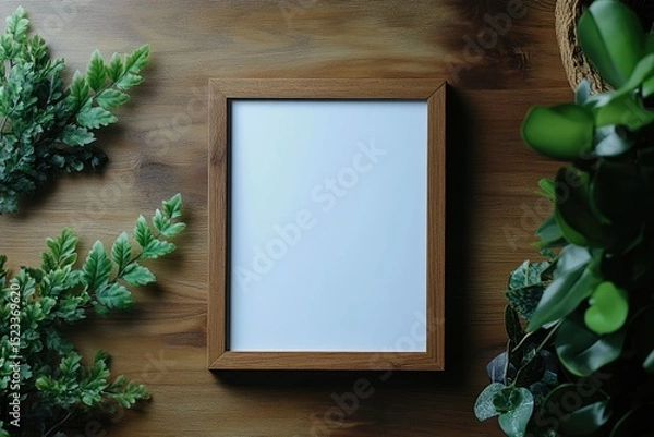 Fototapeta Clear Pixel Picture of Directly Above Shot of Picture Frame on Table